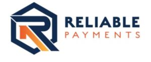 reliable payments logo with text reliable payments in blue and orange over a white background